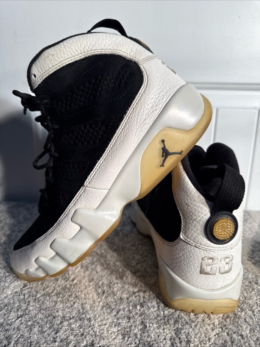 Jordan 9 City of flight Men Size 9 Black And White. Used No Box